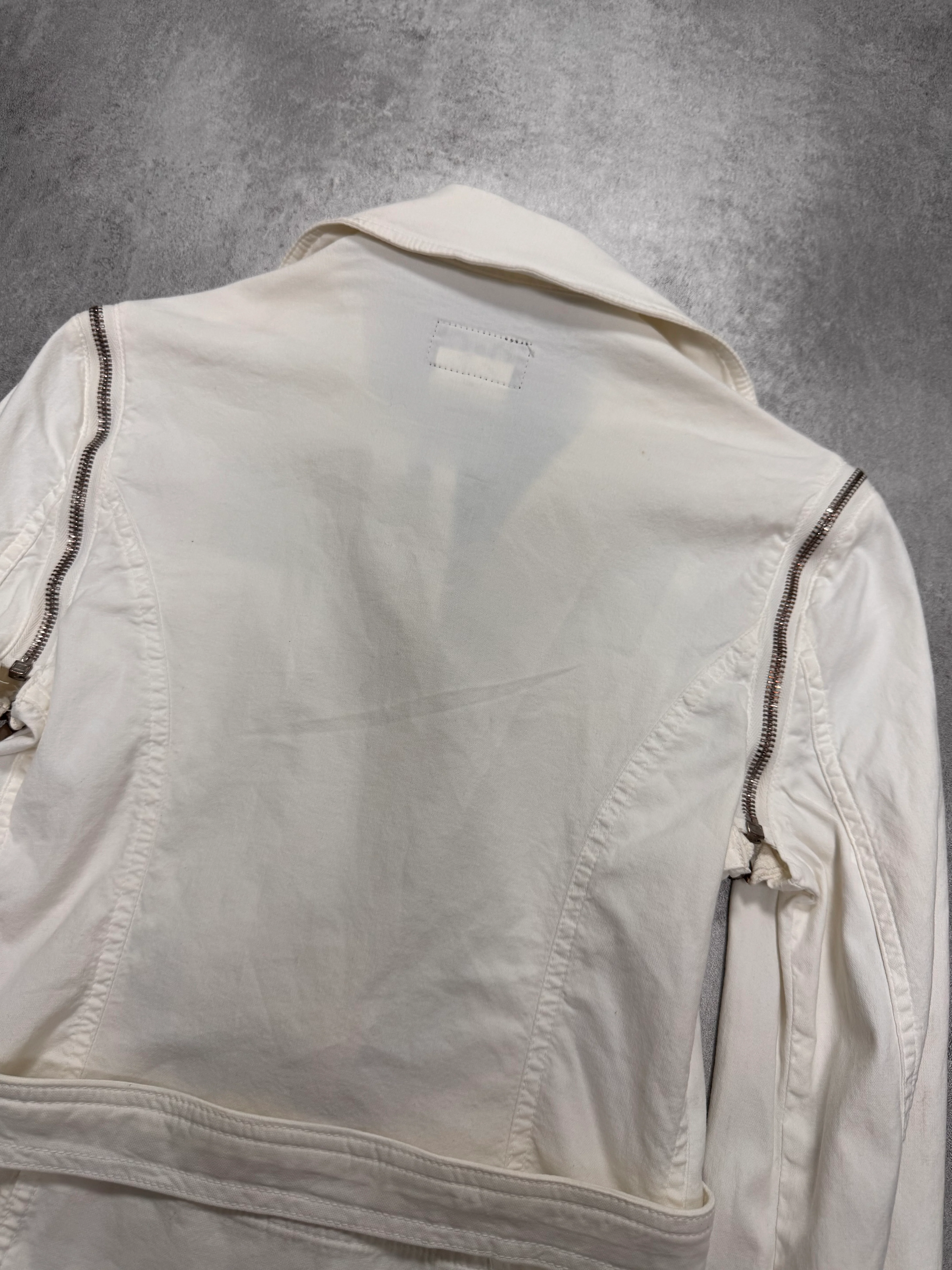 SS2004 Dolce & Gabbana Detachable Zip Cargo White Jacket - Image 4