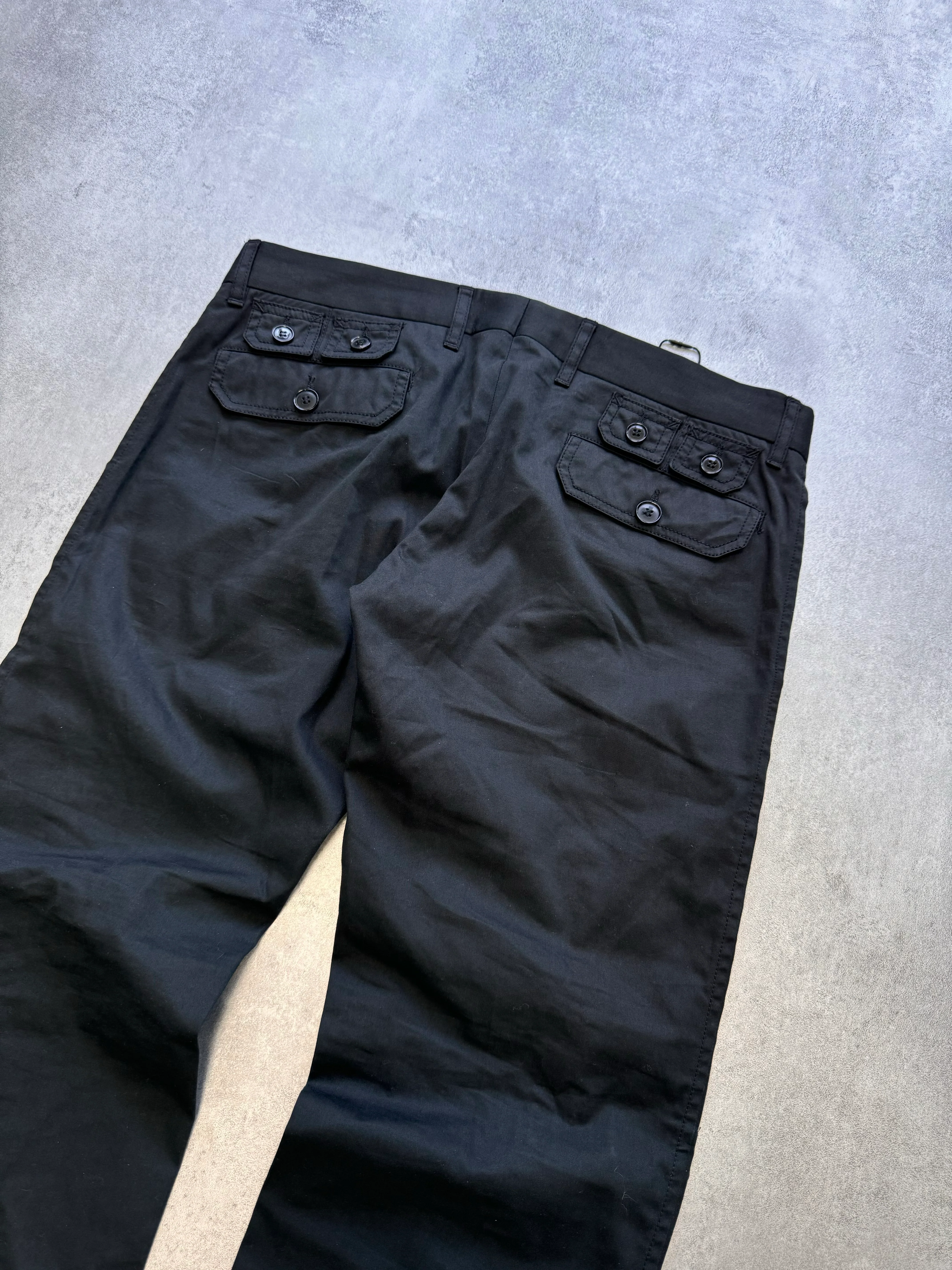 SS2008 Dolce & Gabbana Multi-Pocket Cargo Black Pants - Image 4