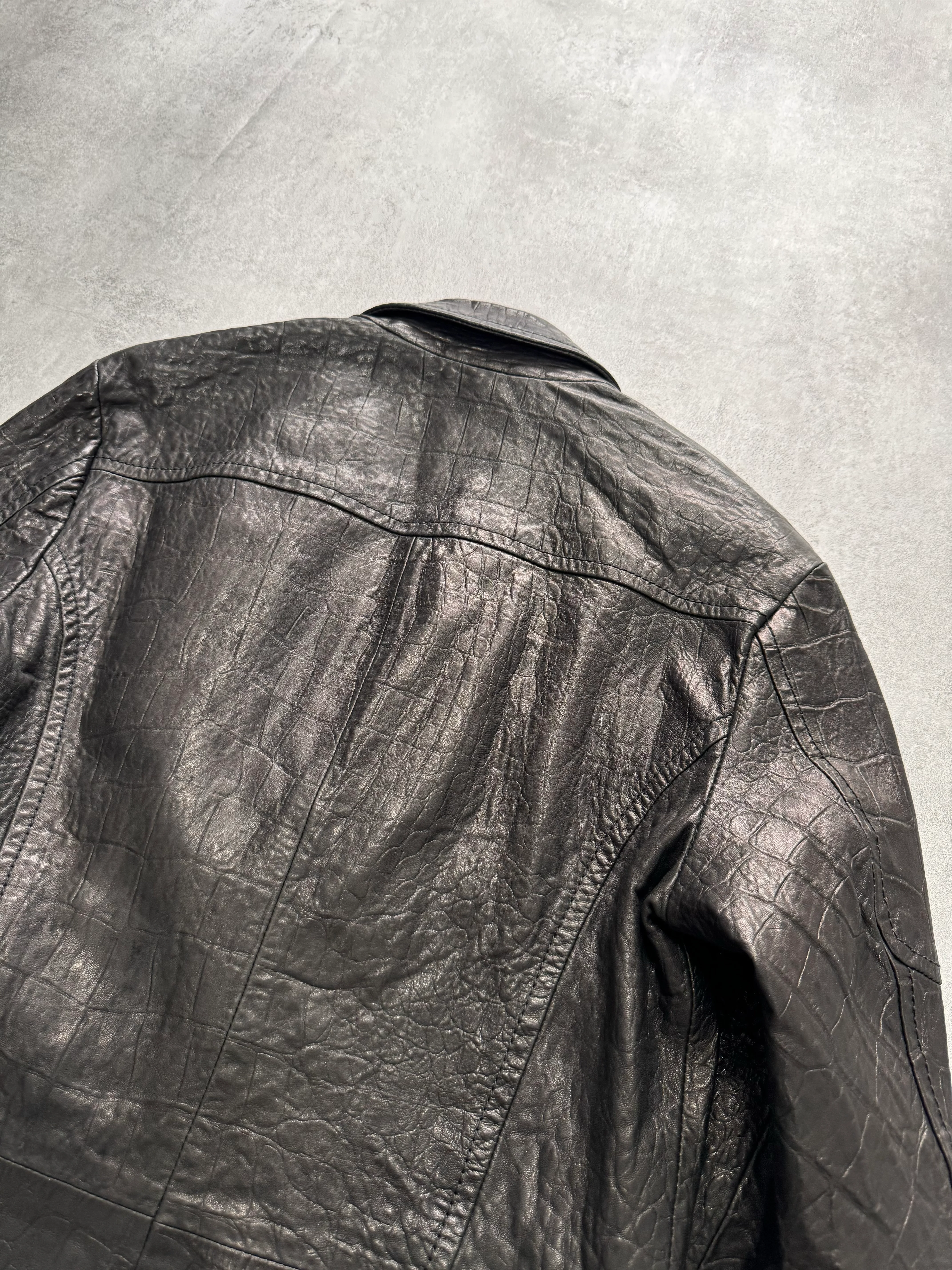 SS2009 Cavalli Crocodile Effect Leather Jacket - Image 5