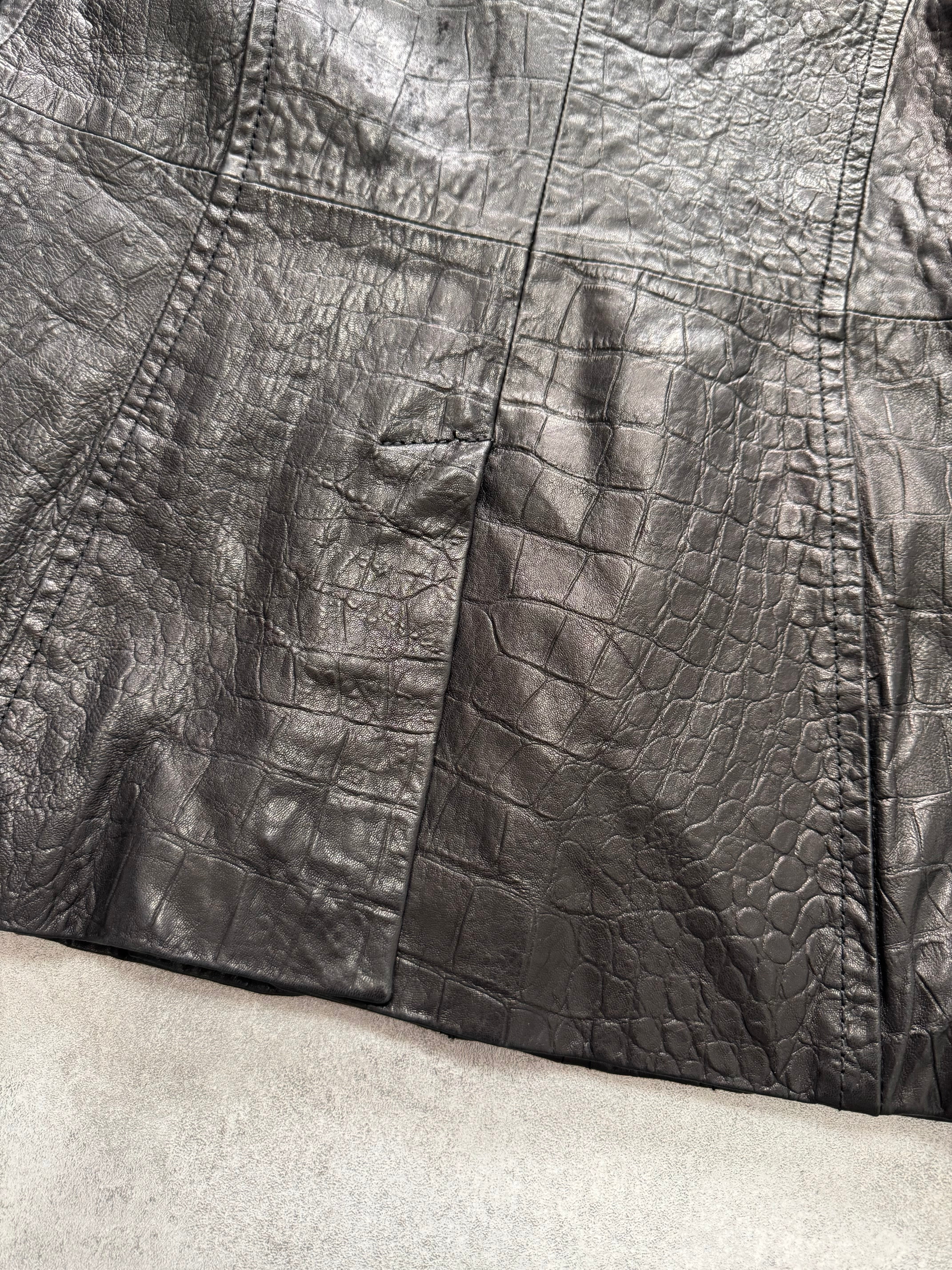 SS2009 Cavalli Crocodile Effect Leather Jacket - Image 6