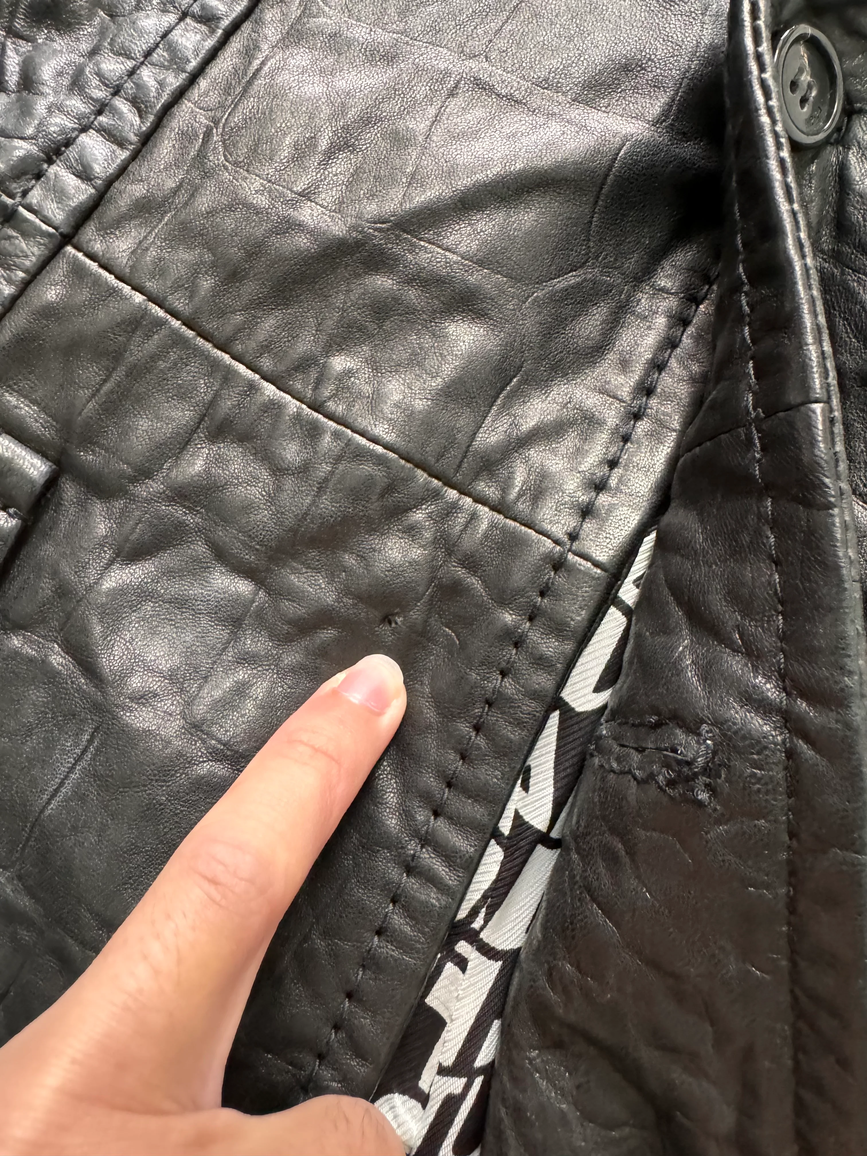 SS2009 Cavalli Crocodile Effect Leather Jacket - Image 7