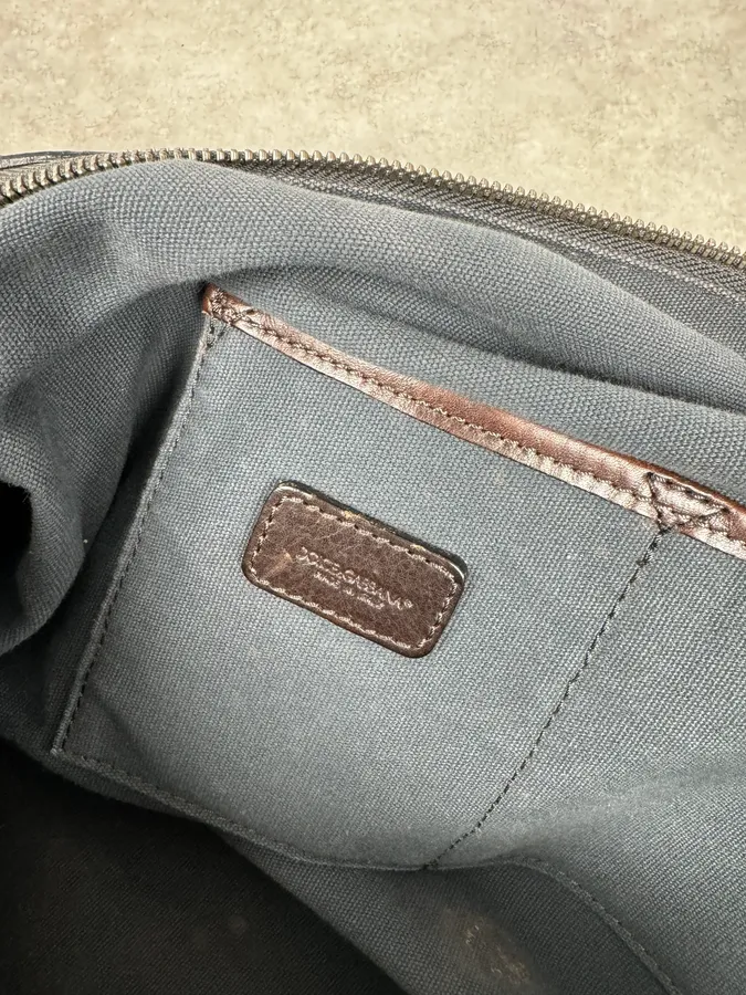 SS2012 Dolce & Gabbana Grey Perfored Week-end Leather Bag - Image 11