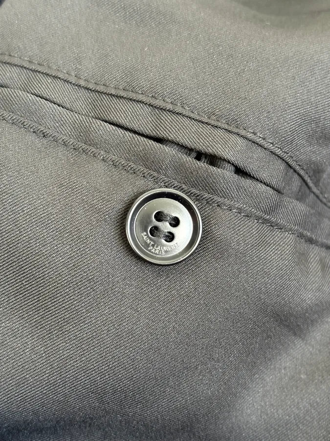 SS2016 Saint Laurent Musical Note Black Velvet Bomber Jacket - Image 11