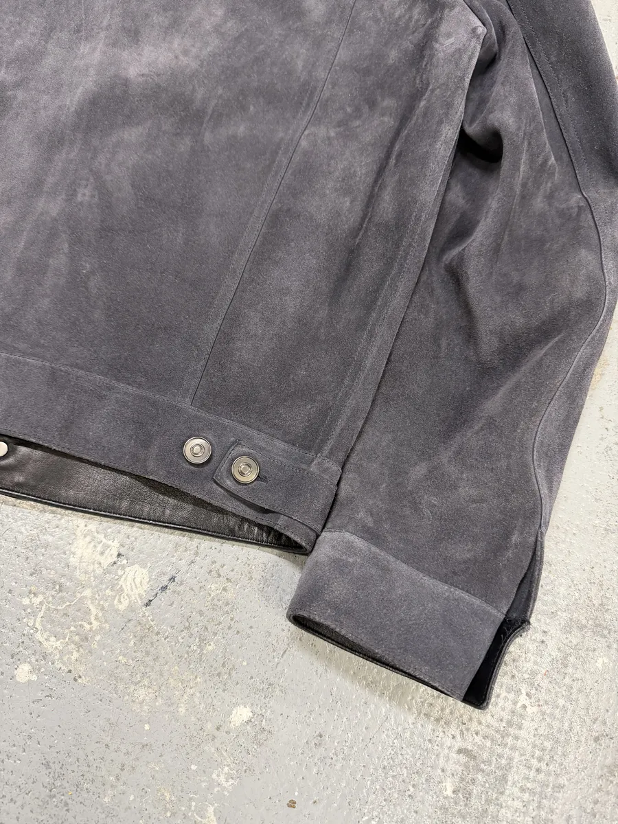 SS2018 Berluti Grey Gradient Leather Trucker Jacket by Haider Ackermann - Image 14