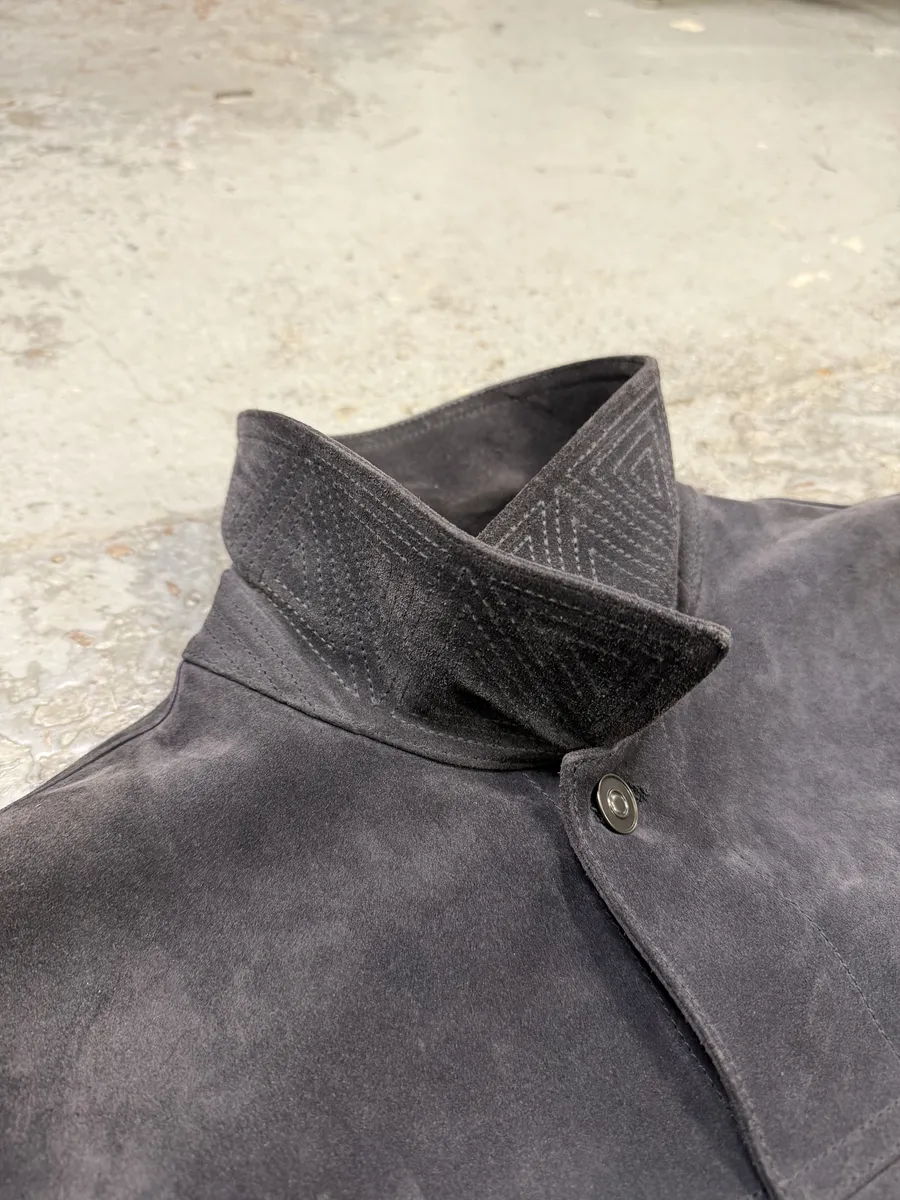 SS2018 Berluti Grey Gradient Leather Trucker Jacket by Haider Ackermann - Image 15