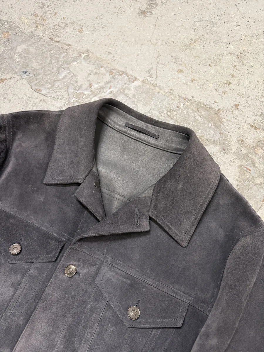 SS2018 Berluti Grey Gradient Leather Trucker Jacket by Haider Ackermann - Image 16