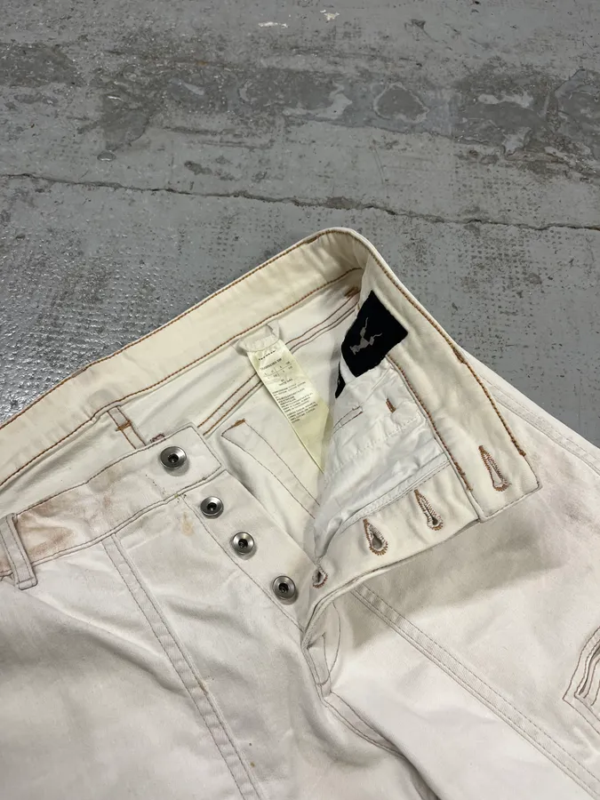 SS2020 Rick Owens White Avant-Garde Biker Slim Jeans - Image 11