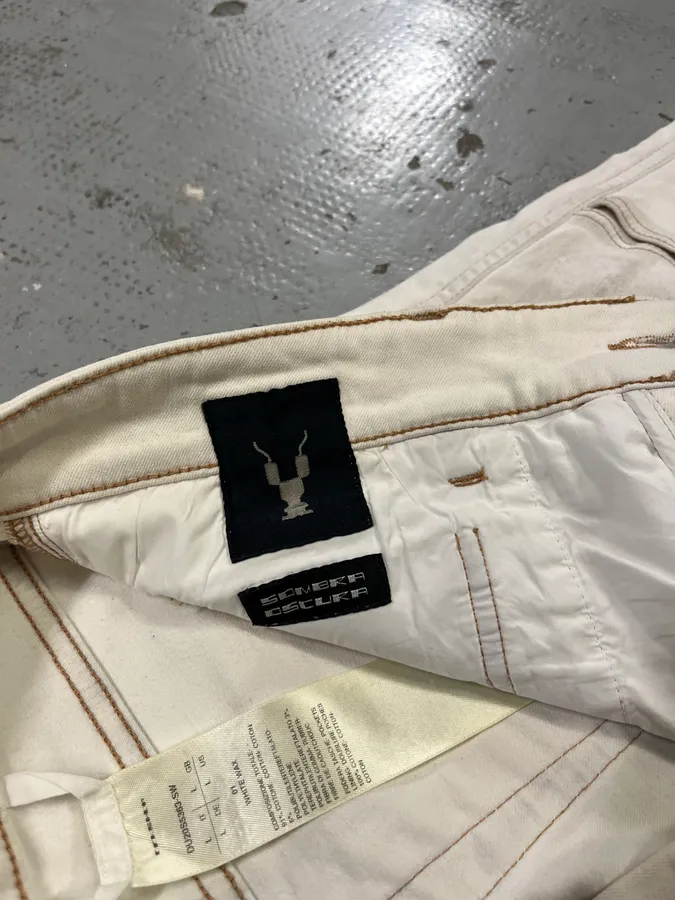 SS2020 Rick Owens White Avant-Garde Biker Slim Jeans - Image 12