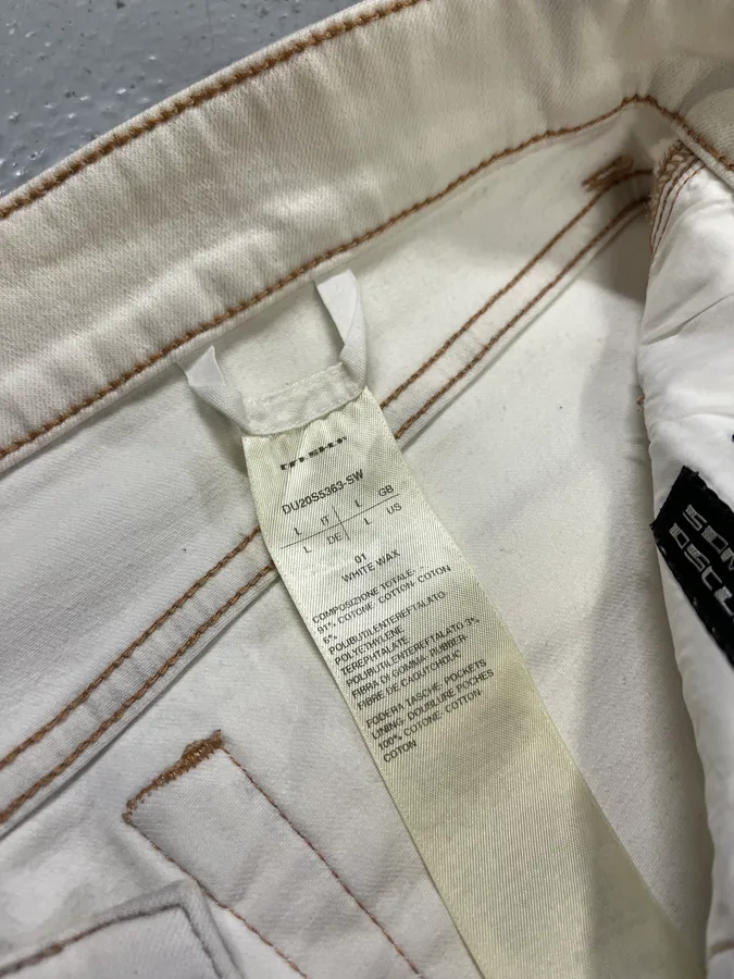 SS2020 Rick Owens White Avant-Garde Biker Slim Jeans - Image 13