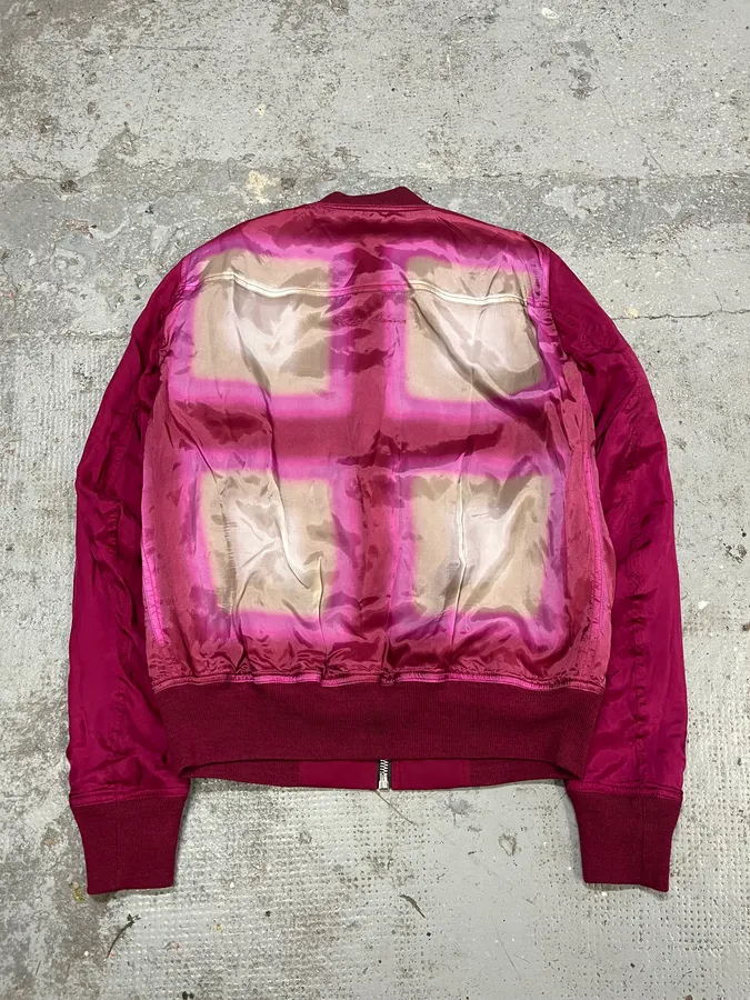 SS2023 Rick Owens Red Reversible Abstract Bomber Jacket - Image 3