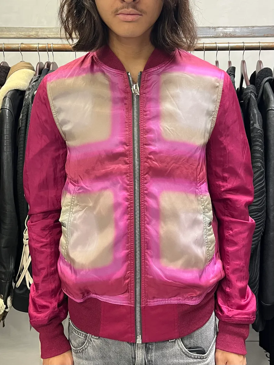 SS2023 Rick Owens Red Reversible Abstract Bomber Jacket - Image 5