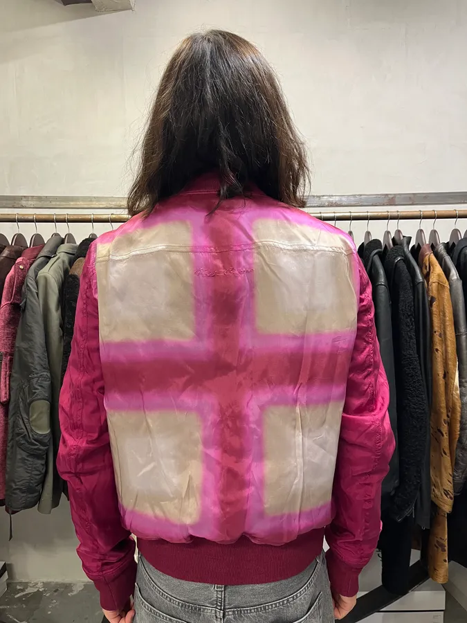 SS2023 Rick Owens Red Reversible Abstract Bomber Jacket - Image 6