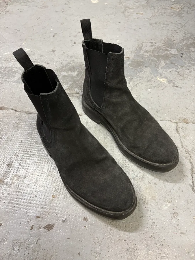 Yeezy Season 6 Black Suede Leather Chelsea Boots - Image 4