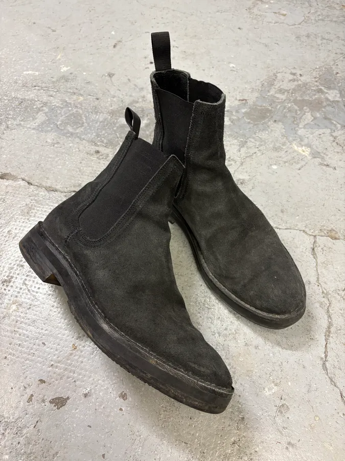 Yeezy Season 6 Black Suede Leather Chelsea Boots - Image 5