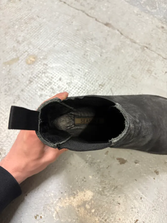 Yeezy Season 6 Black Suede Leather Chelsea Boots - Image 9