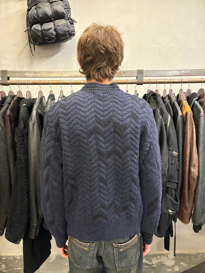 Yohji Yamamoto Y3 Navy Full Zip Cardigan - Image 3